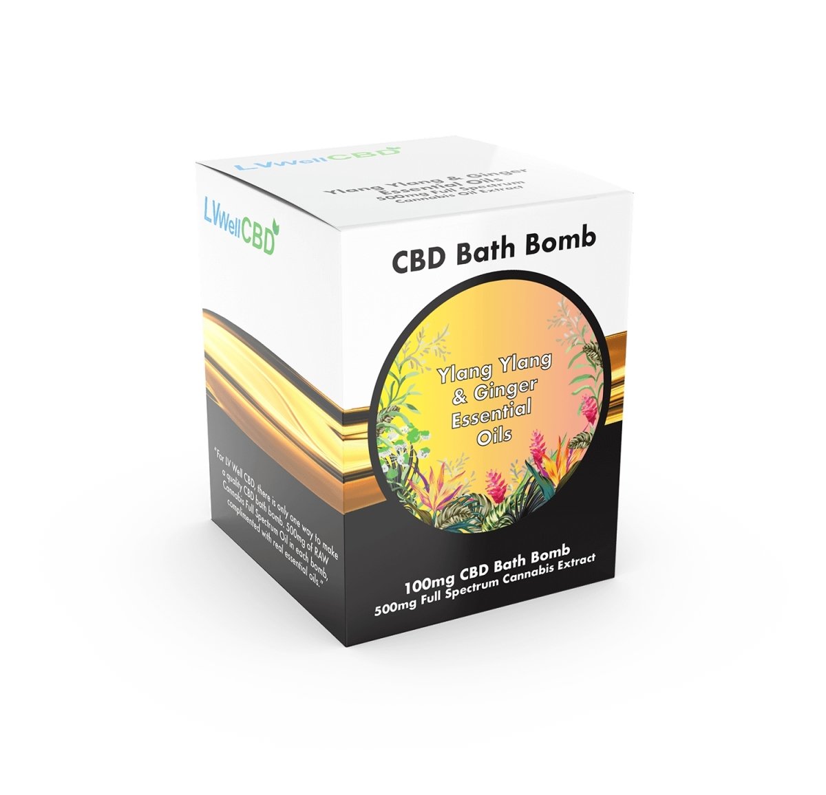 LVWell CBD Bath Bomb - Ylang Ylang and Ginger - Mowbray CBD