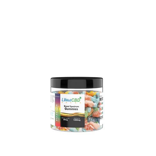 LVWell CBD Sweets - Fizzy Mix - 20mg Per Sweet - Mowbray CBD