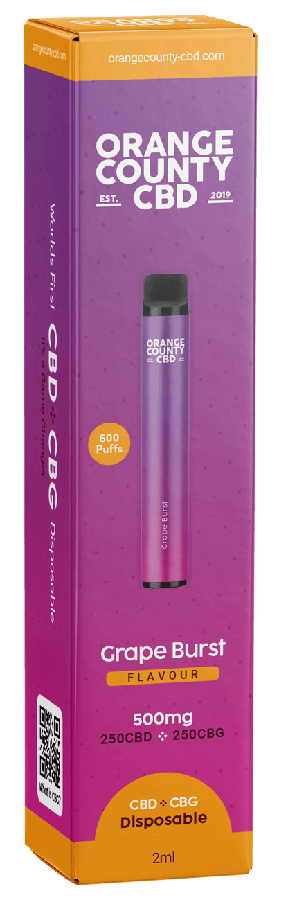 Orange County CBD - Grape Burst Disposable CBD Vape Pen boxed 