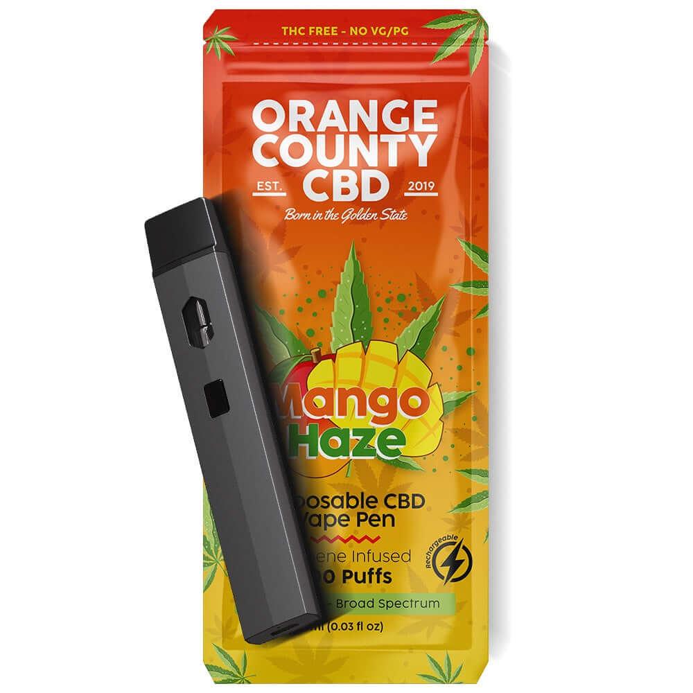 Orange County CBD - 1ml Disposable CBD Vape Pen - Mango Haze - 600mg - Mowbray CBD