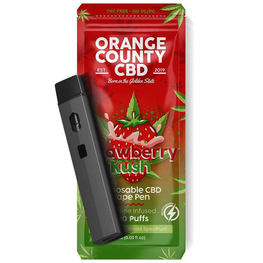 Orange County CBD - 1ml Disposable CBD Vape Pen - Strawberry Kush - 600mg - Mowbray CBD