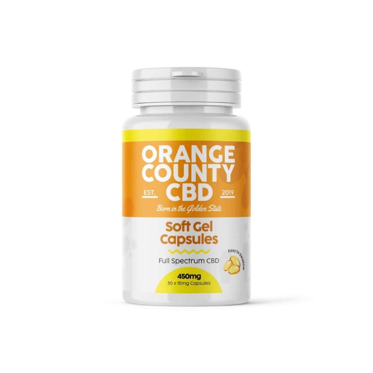 Orange County CBD - Full Spectrum Soft Gel CBD Capsules - 15mg per capsule - Mowbray CBD