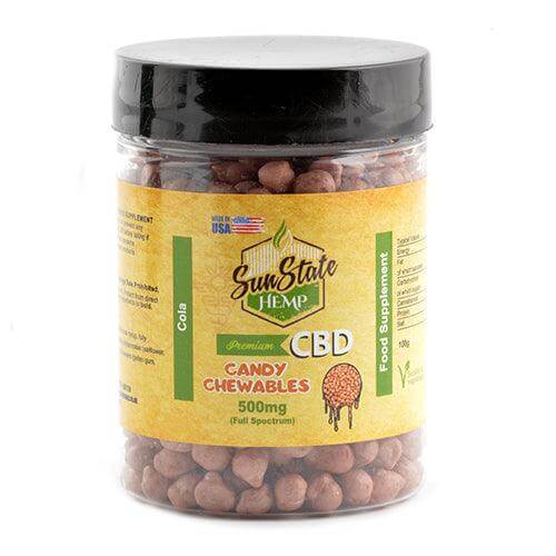 Sun State Hemp CBD Candy Chewables Cola 100g Jar 500mg - Mowbray CBD